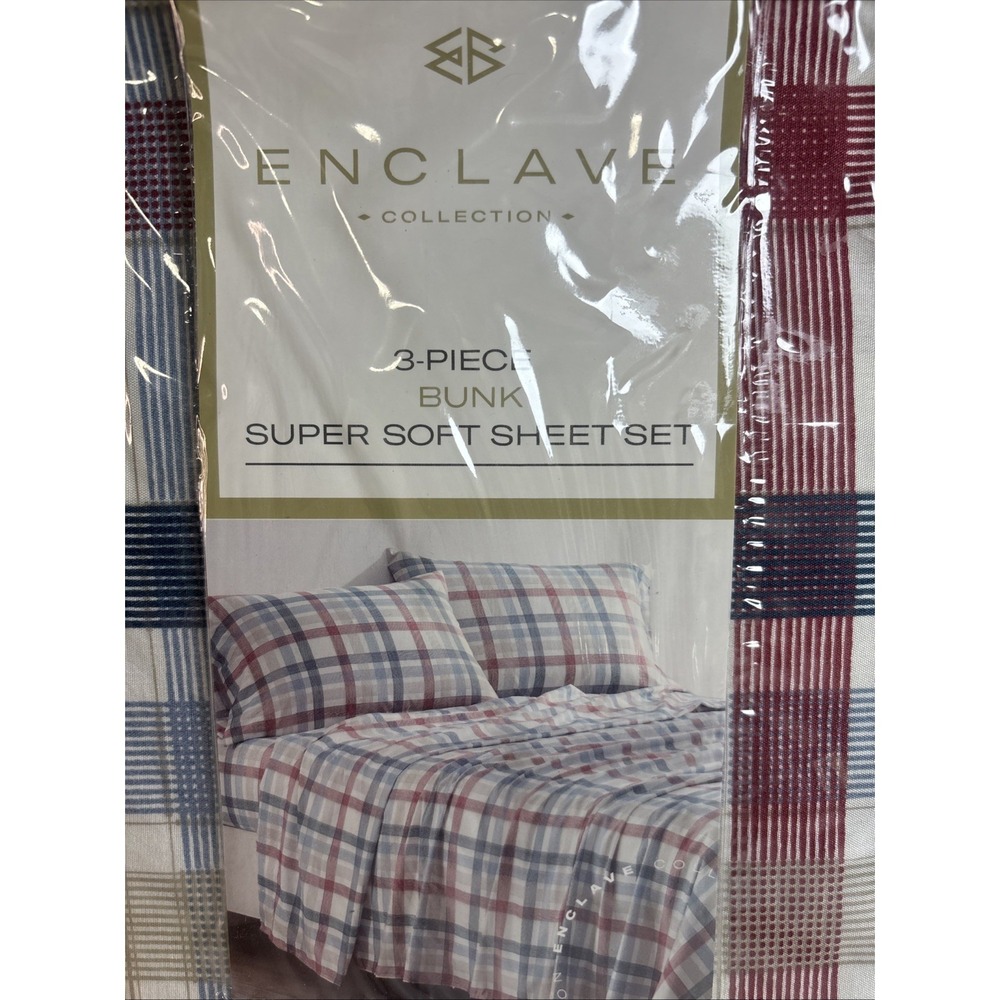 RV & Boat Bunk Sheets 3Pc - 100% Polyester Stripe Red/Wht/Blue/Tan